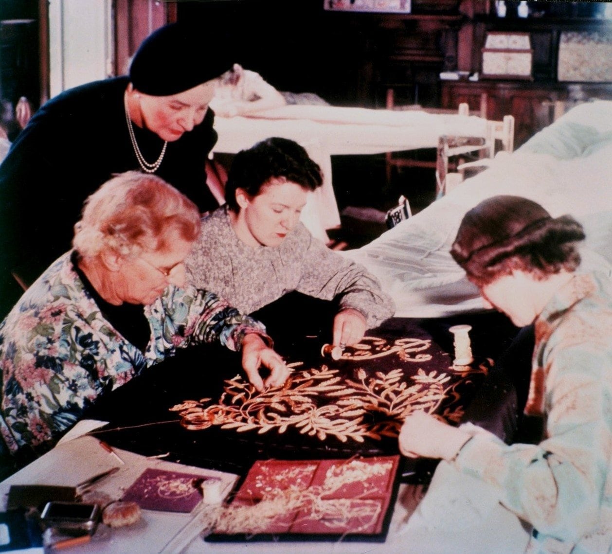 RSN embroidering the Robe of Estate for Her Majesty The Queen’s Coronation in 1953